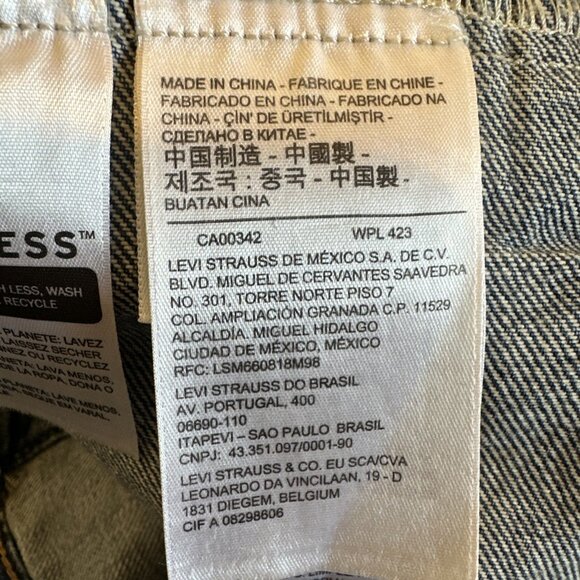 Levi's Mens 72334 Distressed XXL Blue Denim Trucker Jean Jacket Size 2XL - Picture 13 of 16